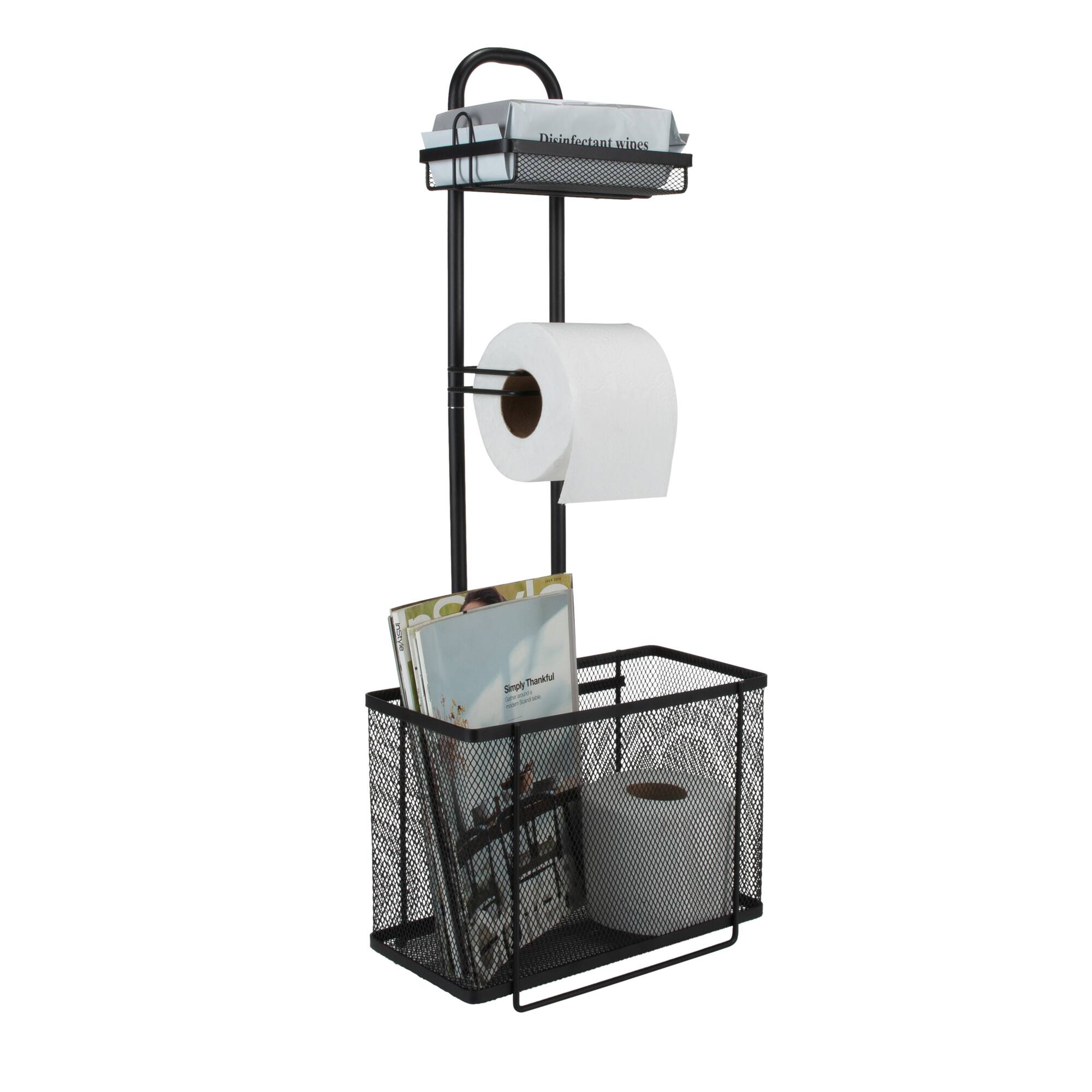 Bath Bliss Mesh Collection Matte Black Adjustable Bathroom Organizer